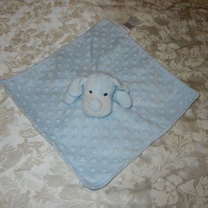 HTF ELEGANTBABY  Puppy Dog Lovey Blue Bumpy Blankie Security Toy Plush